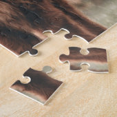 Highland koe kalf monogram eerste verjaardagsfeest legpuzzel (Zijkant)