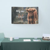 Highland koe kalf monogram eerste verjaardagsfeest spandoek (Beurs)