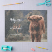 Highland koe kalf monogram eerste verjaardagsfeest tissuepapier (Craft)