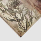 Highland Koe Kalf Schotland Thistle Waterverf Tissuepapier (Detail)