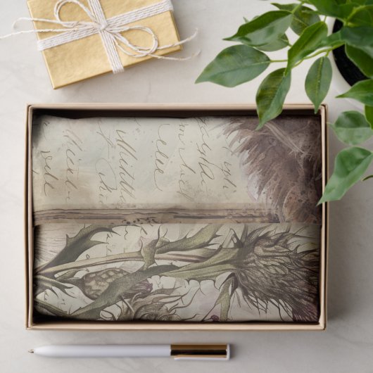 Highland Koe Kalf Schotland Thistle Waterverf Tissuepapier (Geschenk)