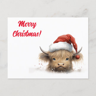 Highland Koe Kerst Gepersonaliseerd Feestdagenkaart