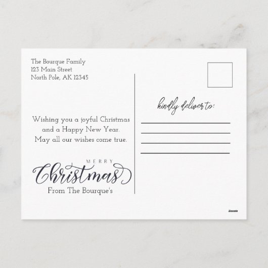 Highland Koe Kerst Kaart Briefkaart (Achterkant)