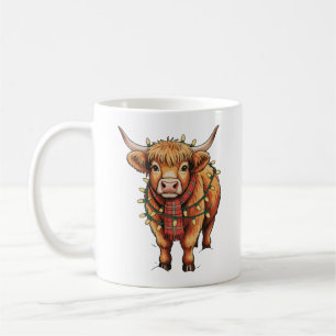 Highland Koe Kerstmiskerstmis Santa Baby Woolly Bo Koffiemok