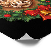 Highland Koe Kerstmiskerstmis Santa Woolly Boerder Poster (Hoek)