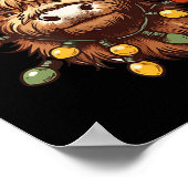 Highland Koe Kerstmiskerstmis Santa Woolly Boerder Poster (Hoek)