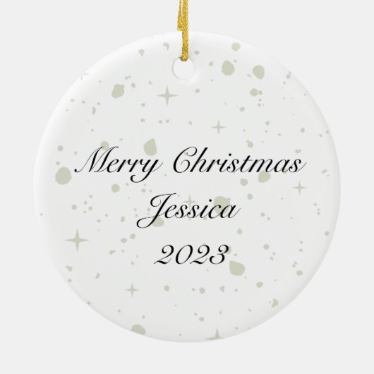 Highland Koe kerstversiering gepersonaliseerd Keramisch Ornament (Achterkant)