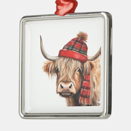 Highland koe kerstversiering metalen ornament (Links)
