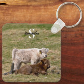 Highland Koe Keyring Sleutelhanger (Achterkant)