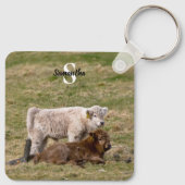 Highland Koe Keyring Sleutelhanger (Achterkant)