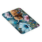 Highland Koe Kleurrijke Kosmos Tapestry Magneet (Rechterzijde)