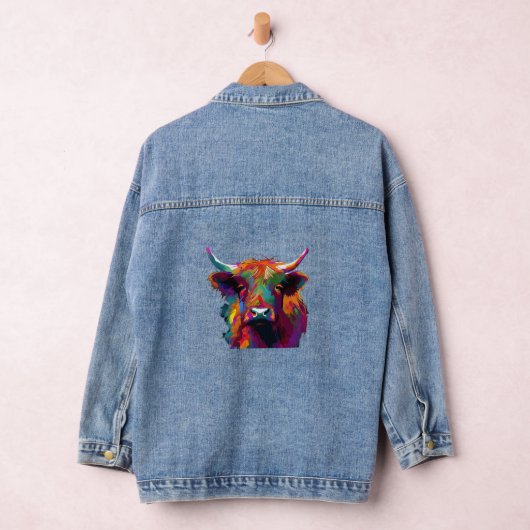 Highland Koe, koe, Highland koe kunst, schattig Hi Denim Jacket (Hangar)