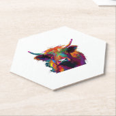 Highland Koe, koe, Highland koe kunst, schattig Hi Kartonnen Onderzetters (Schuin)