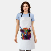 Highland Koe, koe, Highland koe kunst, schattig Hi Schort (Gedragen)