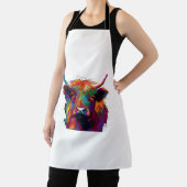 Highland Koe, koe, Highland koe kunst, schattig Hi Schort (Insitu)