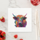 Highland Koe, koe, Highland koe kunst, schattig Hi Servet (Insitu)