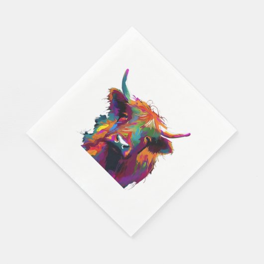 Highland Koe, koe, Highland koe kunst, schattig Hi Servet (Hoek)