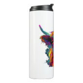 Highland Koe, koe, Highland koe kunst, schattig Hi Thermosbeker (Gedraaid links)