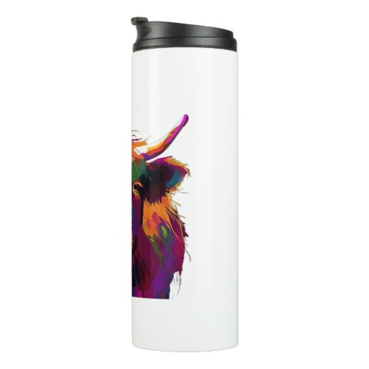 Highland Koe, koe, Highland koe kunst, schattig Hi Thermosbeker (Geroteerd rechts)