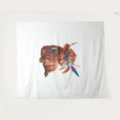 Highland Koe, Koele Koe, Zonnebril Wandkleed (Voorkant (horizontaal))