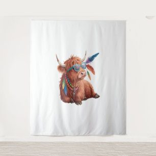 Highland Koe, Koele Koe, Zonnebril Wandkleed