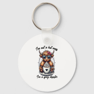 Highland Koe Koffie PNG, Koffie Koe PNG Sleutelhanger