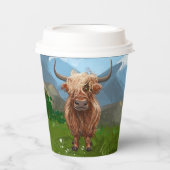 HIghland Koe komen en gaan feest Papieren Bekers (Voorkant)