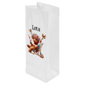 Highland Koe Laat Ons Vieren Wijn Cadeautas (Achterkant Gekanteld)