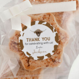 Highland Koe Labels Verjaardag Baby shower