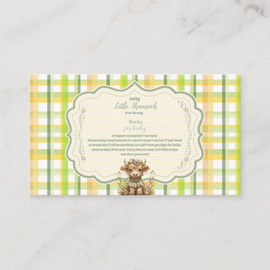 Highland Koe Lucky Little Shamrock Boeken voor Bab Informatiekaartje (Voorkant)