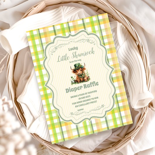 Highland Koe Lucky Little Shamrock Diapper Raffl Informatiekaartje