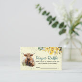 Highland Koe Luier Raffle Baby shower Informatiekaartje (Staand voorkant)