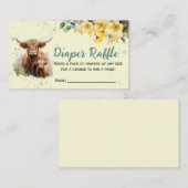 Highland Koe Luier Raffle Baby shower Informatiekaartje (Voorkant / Achterkant)