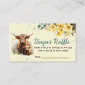 Highland Koe Luier Raffle Baby shower Informatiekaartje (Voorkant)