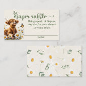 Highland Koe Luier verloting baby shower Plaatskaartje (Voorkant / Achterkant)