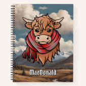 Highland Koe MacDonald van Keppoch Tartan Sjaal Notitieboek (Voorkant)
