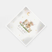 Highland Koe Meisje Baby shower Papier Servet (Hoek)