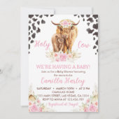 Highland Koe Meisje Baby shower Uitnodiging (Voorkant)