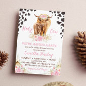 Highland Koe Meisje Baby shower Uitnodiging
