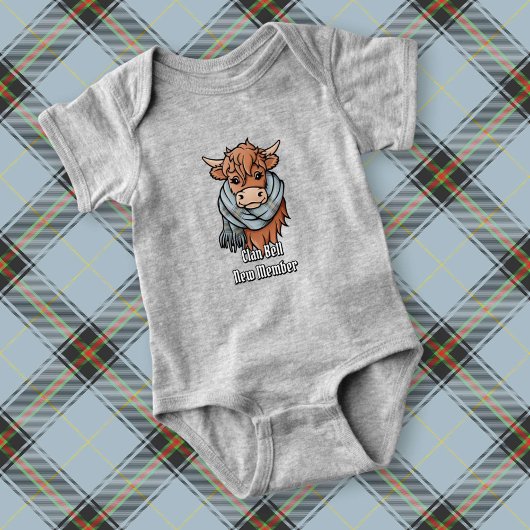 Highland Koe met Bell Tartan Sjaal Romper