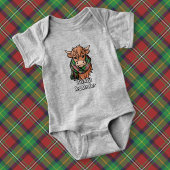 Highland Koe met Boyd Tartan Sjaal Romper