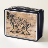 Highland Koe met Butterfly Black/Faux Woodgrain (Achterkant)