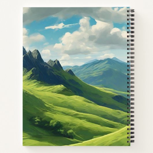 Highland Koe met Campbell Tartan Sjaal Notitieboek (Achterkant)