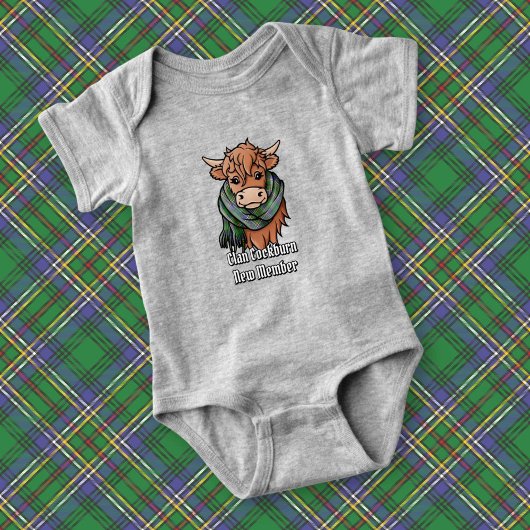 Highland Koe met Cockburn Tartan Scarf Romper
