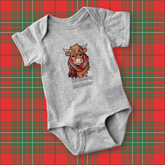 Highland Koe met Cumming Tartan Scarf Romper