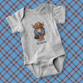 Highland Koe met Elliot Ancient Tartan Sjaal Romper