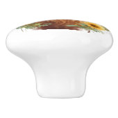 Highland Koe met gele zonnebloemkroon Keramische Knop (Zijkant)