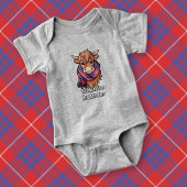 Highland Koe met Hamilton Red Tartan Scarf Romper