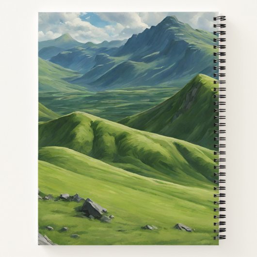 Highland Koe met Kennedy Tartan Scarf Notitieboek (Achterkant)