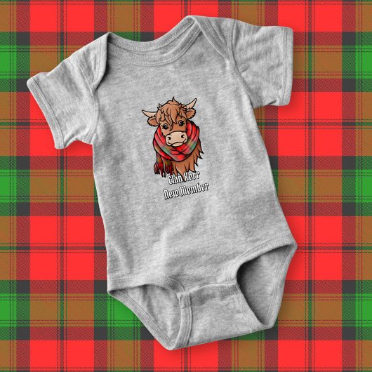 Highland Koe met Kerr Tartan Scarf Romper
